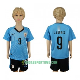 Koszulka Urugwaj L.Suarez 9 Dziecięcy Mistrzostwa Świata 2018 Domowe Stroje Piłkarskie